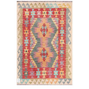 Alfombra Kilim de Maimana, Afganistán, 149 x 102 cm, Juego de Alfombras - Product Image 1