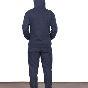 Ensemble de survêtement sport personnalisé en coton 100% de haute qualité, confortable pour l'entraînement en salle de sport, pour hommes, à capuche unie pour l'hiver - Product Image 2