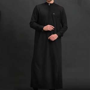 Jubba traditionnelle 2025, vêtement arabe décontracté et respirant pour hommes, thobe modeste de longueur au sol, manches longues, Ramadan Eid - Product Image 2