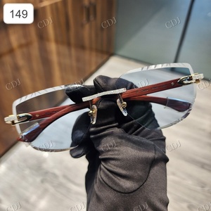 Latest Design Luxury <b>Sunglasses</b> Light <b>Blue</b> Shades <b>Lens</b> Iced VVS Clarity D Color Moissanite Diamond Studded Hip Hop Branded Glass - Product Image 1