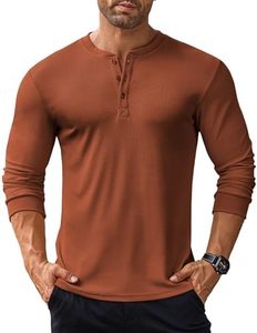 T-shirt décontracté à manches longues boutonné pour homme, 100 % coton, motif uni, logo frontal, tricoté 180g, anti-rétrécissement, anti-boulochage, anti-plis - Product Image 1