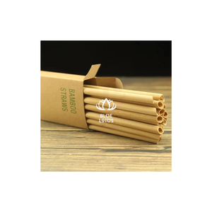 Pajitas de Bambú Sostenibles MÁS VENDIDAS con Cepillo de Limpieza Blue Lotus - Product Image 1