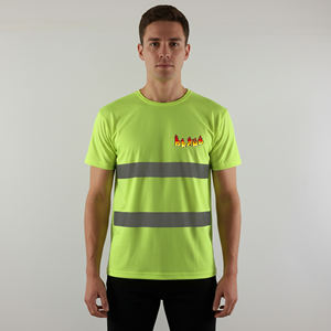 Chemise de sécurité pour homme à manches courtes en polyester réfléchissant, haute visibilité, classe 2 ANSI, imperméable, avec logo imprimé personnalisé - Product Image 1