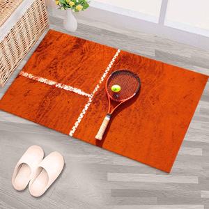 Printed <b>Rug</b>: Tennis <b>Rugs</b>, Orange <b>Rugs</b>, Sport <b>Rug</b>, <b>Round</b> <b>Rug</b>,Luxury Velvet <b>Rug</b> - Product Image 4
