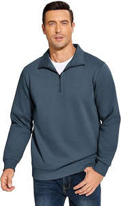 High Quality Casual Hoodies Custom Logo <b>Men</b> Fleece <b>Sweatshirt</b> Quarter 1/4 <b>Half</b> <b>Zip</b> up High Neck Oversize Pullover Thermal OEM - Product Image 2