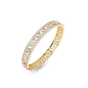 La mayoría de las ventas de laboratorio redondo cultivado diamante diseño encantador brazalete 14 KT brazaletes de oro joyería para mujeres Idea de regalo perfecta - Product Image 4