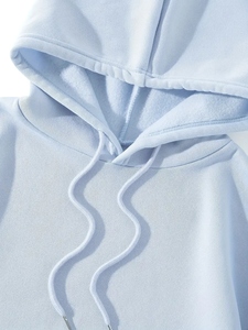 Service OEM pour les hommes de haute qualité 100% coton mélangé Basics sweat à capuche en polaire Logo personnalisé Design hiver sweat à capuche teint en plaine - Product Image 3