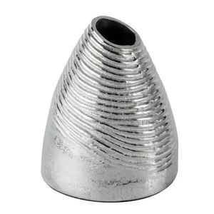 Cast Aluminium Electroplating <b>Textured</b> Design Flower <b>Vase</b> Silver Luxury Indoor Decoration for Home & Office Decoration - Product Image 1