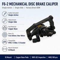 Frein à disque mécanique simple action simple côté F6-2 avec étrier et plaquettes en cuivre pour VTT, vélo électrique, trottinette électrique ODM