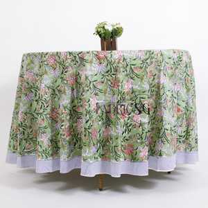 Indian Block Print Cotton Tablecloth Floral <b>Table</b> <b>Cloth</b> for Dinning <b>Table</b> Beautiful Printed Dinner <b>Table</b> Decor Factory Price - Product Image 4