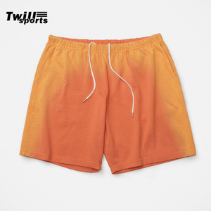 Shorts de bain pour hommes OEM personnalisés en toile camouflage, effet délavé, écologiques, jaune-orange, style urbain, ambiance estivale, vente en gros - Product Image 1