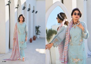 Nouveau Designer Organza Salwar Kameez pur coton avec impression numérique Dupatta haut et bas brodés lourds pour les fêtes - Product Image 4