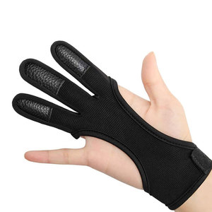Gants de tir à l'arc en cuir de vache véritable pour sports de plein air OEM avec bout des doigts pour la chasse et le tir - Product Image 5
