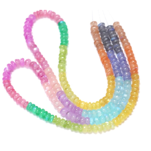 Perles rondes lisses en quartz arc-en-ciel naturel, 5-8 mm, multicolores, longueur de brin de 7,5/15 pouces pour la fabrication de bijoux - Product Image 2