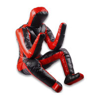 Mannequin de grappling JIKE Sports MMA - Matériel PU - Sac de frappe lourd de 30 kg - Entraînement de Jiu-Jitsu brésilien - Arts martiaux - Rouge/Noir