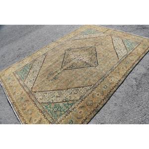 Alfombra de látex de tejido plano de lana turca Vintage tradicional de 6,5 pies X 9,3 pies Beige verde Patchwork diseño alfombra para sala de estar - Product Image 2