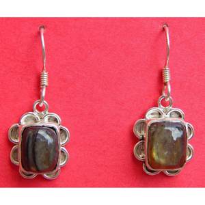 Boucles d'oreilles mode en argent Sterling 925 à la main Labradorite Cabochon Laborite bijoux en pierres précieuses pour filles femmes Labradorite oreille - Product Image 2