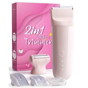 Rasoir électrique rechargeable 2-en-1 pour femme, tondeuse bikini à double lame pour zones intimes, aisselles, jambes, lavable IPX7 - Product Image 3