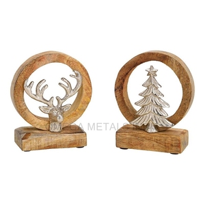 Golden Finishing Unique Design Metal Tabletop Christmas Tree Figurine & <b>Desk</b> Sculpture for Home Office - Product Image 6
