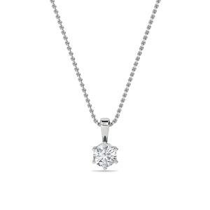 Pendentif solitaire en diamant rond taillé 0,30 ct, diamant de laboratoire en platine, pour mariage, fiançailles, soirée - Product Image 1