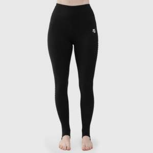 Leggings de yoga sans couture à taille haute GA Custom Design avec bande latérale respirante en Spandex/Nylon ODM, couleur noir - XXS - Product Image 3
