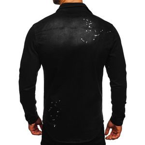 Camisa vaquera ligera para hombre Diseño cómodo Camisa vaquera elegante para hombre con lavado sutil a la decoloración Camisa vaquera lavada a mano - Product Image 5