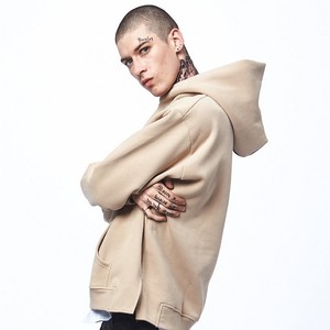 Sweat à capuche uni 100% coton pour homme avec ourlet Peplum et doublure en polaire douce pour une tenue flatteuse et confortable - Product Image 4