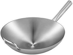 หม้อทอดสแตนเลสด้ามยาวเดี่ยวกระทะทำอาหารอินเดียสำหรับร้านอาหารโรงแรม - Product Image 3