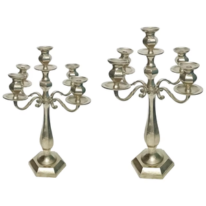 Candélabre à 5 bras en aluminium gaufré, fait main, durable, pour Pâques, mariages, Noël et autres célébrations - Décoration intérieure - Product Image 1