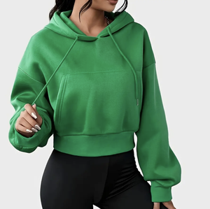 Sudadera con capucha de gran tamaño de peso pesado para mujer con logotipo personalizado bordado hombro caído Boxy Fit para invierno - Product Image 1