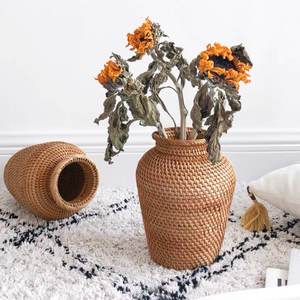 Best Selling Nordic <b>Vase</b> <b>Small</b> <b>Flower</b> Rattan <b>Vases</b> for Table Decoration Center Pieces - Product Image 6