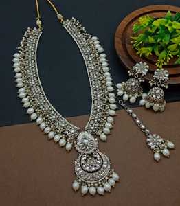 Conjunto de joyas chapadas en oro Kundan tradicional indio y conjunto de collar de cobre para mujeres y niñas accesorios indios joyería Mujer - Product Image 2