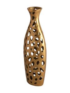 Vase en métal doré artisanal conçu pour des centres de table époustouflants, des fleurs saisonnières et un style de table d'appoint moderne en provenance d'Inde - Product Image 6