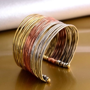 Beautiful Tri Color Pure <b>Copper</b> Magnetic <b>Bracelet</b> Women Men Magnets Restore Balance Energy Strength Enhance Perfect Gift - Product Image 4