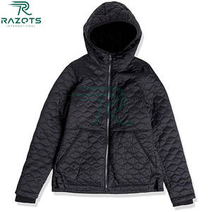 Women's Knitted Eco-Friendly Breathable Puffer Pullover with <b>Quilted</b> Hood Winter <b>Jacket</b> Solid <b>Pattern</b> Padded Hooded Button Thick - Product Image 2