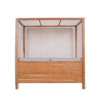 Lit de repos pliable minimaliste réglable en bois massif pour la détente intérieure/extérieure et la décoration