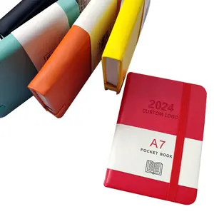 Özel logo baskılı Pu deri A7 mini not defteri dizüstü cep günlüğü öğrenci seyahat planlayıcısı