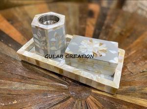 Juego de Bakhoor con incrustaciones de perlas de Madre de lujo, bandeja decorativa, soporte para quemador de incienso, caja de almacenamiento para fragancia Árabe para el hogar para religiosos - Product Image 2