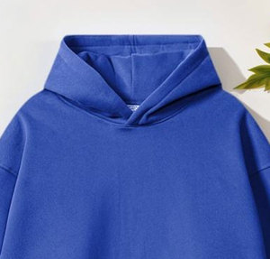 Sweat à capuche oversize en coton éponge de haute qualité Streetwear Sweats à capuche pour hommes personnalisés et unis à épaules tombantes en polaire épaisse - Product Image 2
