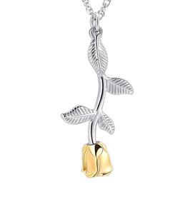 Argent Or Rose Fleur Urne Collier Crémation Bijoux pour Cendres pour Femmes Filles Urne Souvenir Humain Médaillon Titulaire Taille Personnalisée - Product Image 1