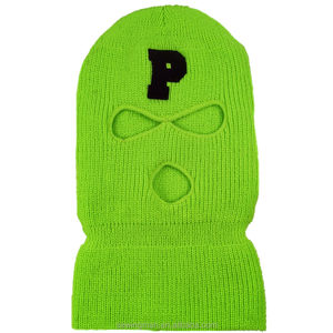 Masque de ski 3 trous tricoté sur mesure cagoule couverture complète du visage du rappeur bandit avec logo brodé - Product Image 4