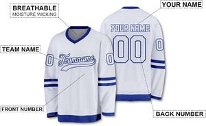 Jerseys de práctica de hockey sobre hielo profesional logotipo personalizado al por mayor ropa de entrenamiento transpirable de peso pesado tela duradera OEM - Product Image 4