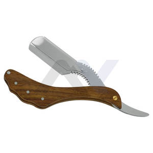 Navaja de Barbero Personalizada, Navaja de Afeitar Recta de Acero Inoxidable Sólido, Bloqueo Oscilante, Mango de Madera de Color Personalizado, Tazor Profesional para Barberos - Product Image 1