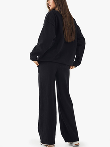 Nuevo Conjunto Deportivo de 2 Piezas para Mujer, Talla Grande, Color Negro, Estampado 3D, Personalizable en Color y Talla, Impresión DTG, Felpa Francesa, Ropa Casual para Correr - Product Image 6