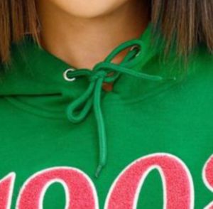 Fraternities and Sororities Winter <b>Hoodies</b> Green and <b>Pink</b> Breathable Plus Size with Hood String Warm and Comfortable - Product Image 4