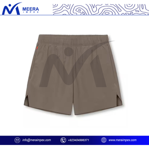 Custom High Quality <b>Men's</b> Fitness <b>Shorts</b> 100% Cotton Quick Dry Lightweight Gym Training Workout Blank <b>Brown</b> Solid Quick Delivery - Product Image 2