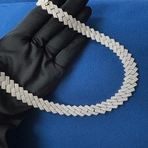 คุณภาพสูง VVS Moissanite 925เงินสเตอริงหรูหราโซ่คิวบาสไตล์ฮิปฮอปเย็นทั้งหมดราคาดีที่สุดหรูหราคลาสสิก - Product Image 3