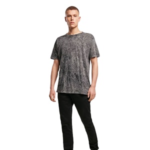 T-shirts pour hommes en jersey 100% coton lourd, col rond, avec logo personnalisé, effet délavé, fabriqués au Pakistan, coupe oversize, prix bas. - Product Image 3