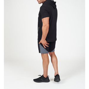 Customize Short Sleeves Hoodie <b>Men's</b> Casual Wear Sweatshirt Pullover Hoodies Custom Logo Designed - Product Image 6