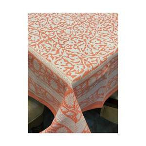 Nappe de table à fleurs en coton durable rose pastel certifiée OEKO TEX 300 TC à séchage rapide parfaite pour le réglage de la table de fête Diwali - Product Image 3